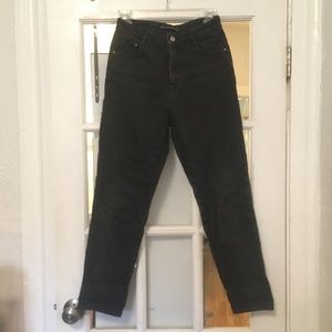 Zara Washed Black High-Waisted Boyfriend Jeans
